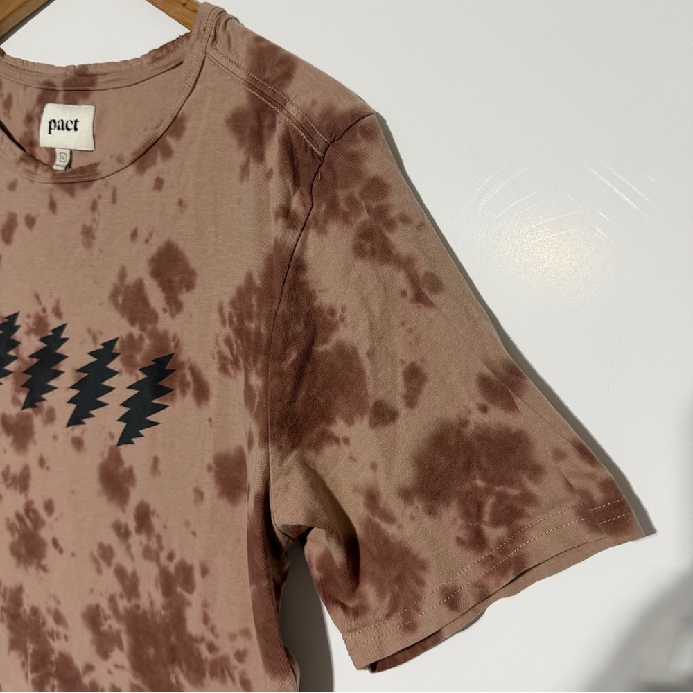Pact Organic Cotton Grateful Dead Lightning Bolt Tie Dye T-Shirt Brown Large - Picture 5 of 10